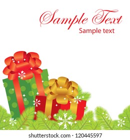 vector New Year banner, christmas banner with gifts