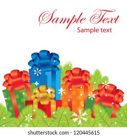 vector New Year banner, christmas banner with gifts