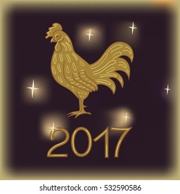 vector of new year banner with rooster as symbol new year 2017