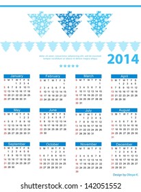 Vector new year calendar 2014 abstract background