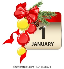 Vector of New Year Calendar with celebration symbols