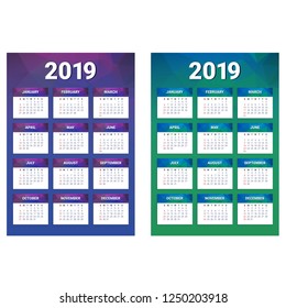 Vector New Year Calendar grid  in two color variants