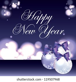 vector New Year Card with Christmas balls