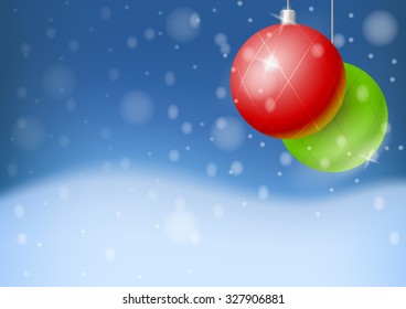 Vector New Year card with holiday decorations, eps10 