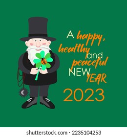 Vector - New Year Card illustration,
in watercolor with symbols.   