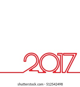 Vector new year card. Modern bright cover with 2017 inscription. 2017 sign. Line minimalistic wallpaper. Isolated sign on background.