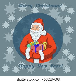 vector of new year card with santa Claus 