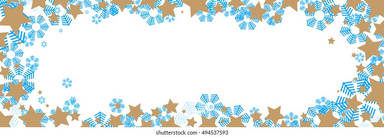 Vector New Year or Christmas background with snowflakes border