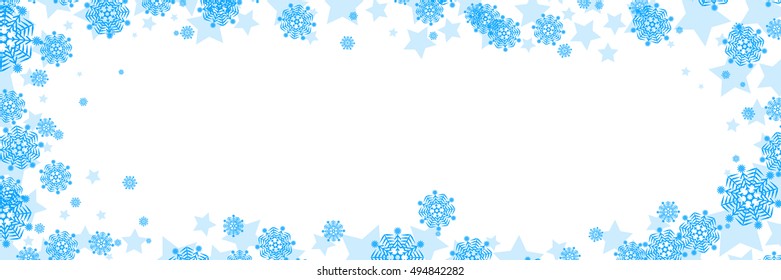 Vector New Year or Christmas background with snowflakes border