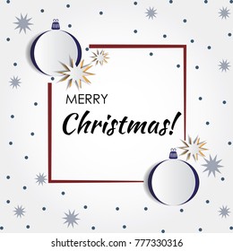 Vector new year and christmas background. Template for your text. Mock-up for your design. Design elements for holiday cards. Paper carving design. Cutout festive decor. Origami concept