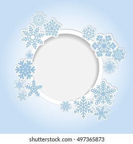 vector new year and christmas greeting card with snowflakes
