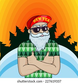 Vector New Year Christmas Santa 