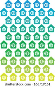Vector new year and common use pattern with house and snowflake