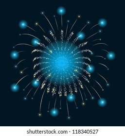 Vector / new year firework / blue