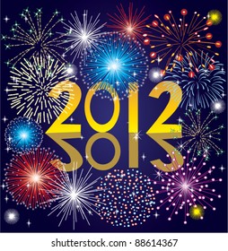vector new year fireworks