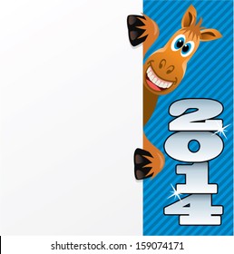 vector new year greeting background of a horse 