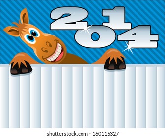 vector new year greeting background of a horse 