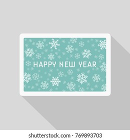 Vector New Year greeting card with snowflakes pattern