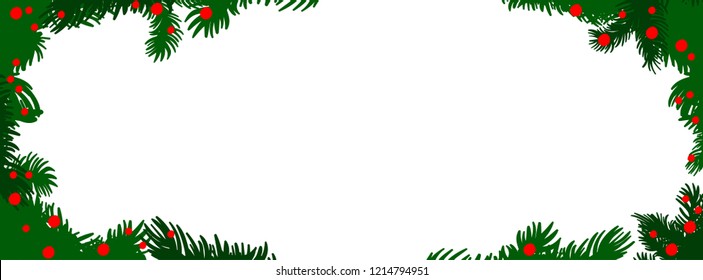 Vector New Year illustration, hand drawn wreath with an empty space for your text or lettering. Can be used for funny greeting cards, promo and social network banners, t-shirt prints, stickers etc.