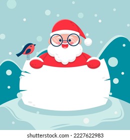 Vektorgrafik des Weihnachtsmanns mit Banner