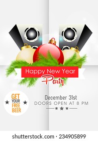 Vector new year party flyer, magazine cover, brochure.