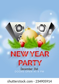 Vector new year party flyer, magazine cover, brochure.