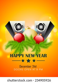 Vector new year party flyer, magazine cover, brochure.
