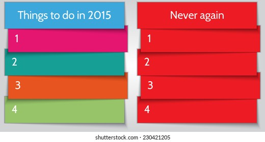 Vector New Year Resolution multi color double List template