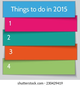 Vector New Year Resolution multi color List template