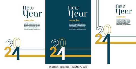 Vector new year set poster design happy new year 2024 design vector numbers for happy new year 2024