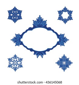 Vector new year snowflake set