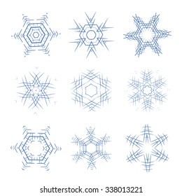 Vector new year snowflakes set for your design