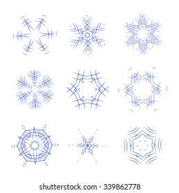 Vector new year snowflakes set for your design
