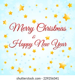 Vector New Year stars on blue background