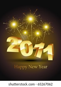 vector new year stylish golden color design