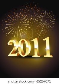 vector new year stylish golden color design