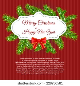 Vector New Year tree branches background