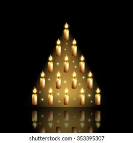 Vector new year tree / Christmas tree of candles and stars