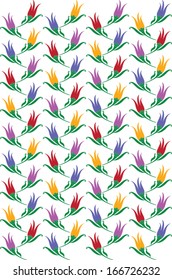 Vector for new year and Valentine's day pattern with tulip flower shaped