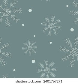 Vector New Year Winter Background Snowflakes.Snow.Festive Print for Textile,Cover,Packaging,Wrapper,Fabric,Paper.Fun.Simple.Minimalism.Lines.Colors Blue,White,Light Blue.Weather.Christmas Tree. EPS 10