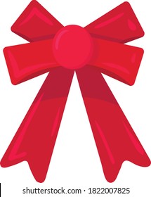 vector new year's bow. decor for Christmas tree decoration. neat red bow