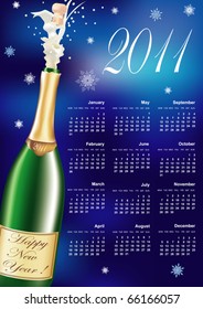 vector New Year's calendar 2011