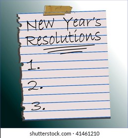 Vector New Year's Resolutions List