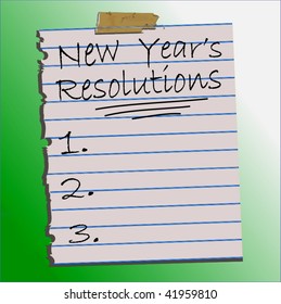Vector New Year's Resolutions List