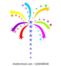 Vector of New Year's Star Fireworks Celebration