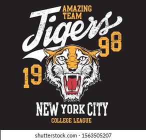 Vector New York Athletic College Tiger Varsity Print