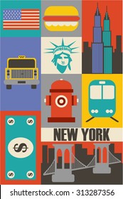 Vector New York background flat