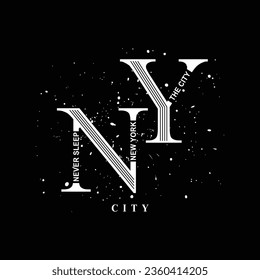 vector new york city print slogan font style