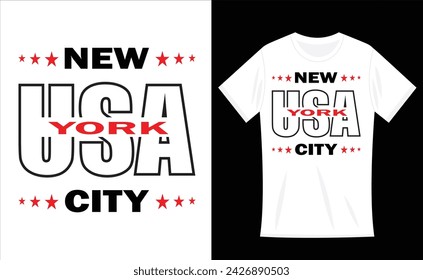 Vector  New York City typography design T-shirt in the USA typography background.