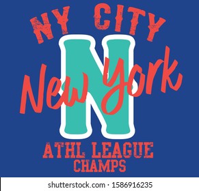 vector new york college varsity print